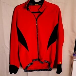 Mavic Cycling Orange & Black Thermal Men's Zip Up Road Biking Insulating Jacket